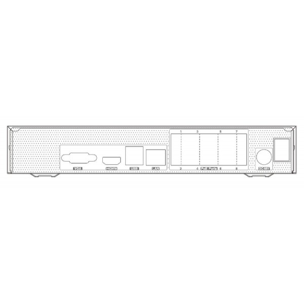 TVT NVR καταγραφικό TD-3108B1-8P, H.265, 8 κανάλια PoE