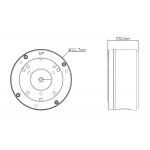 TVT βάση κάμερας TD-YXH0103, μεταλλική, IP65, Φ112 x 55mm, λευκή