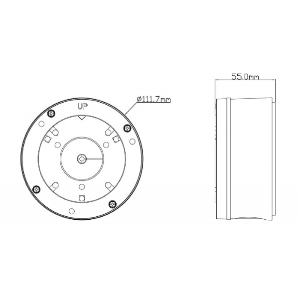 TVT βάση κάμερας TD-YXH0103, μεταλλική, IP65, Φ112 x 55mm, λευκή