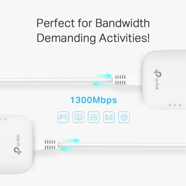 TP-LINK Passthrough Powerline Starter Kit TL-PA8010P KIT, AV1300 Gigabit