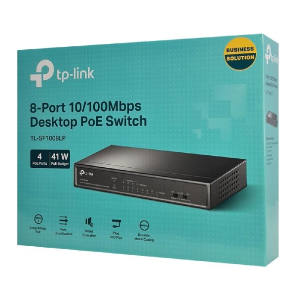 TP-LINK desktop switch TL-SF1008LP, 8-Port 10/100Mbps, 4x PoE, Ver. 2.0