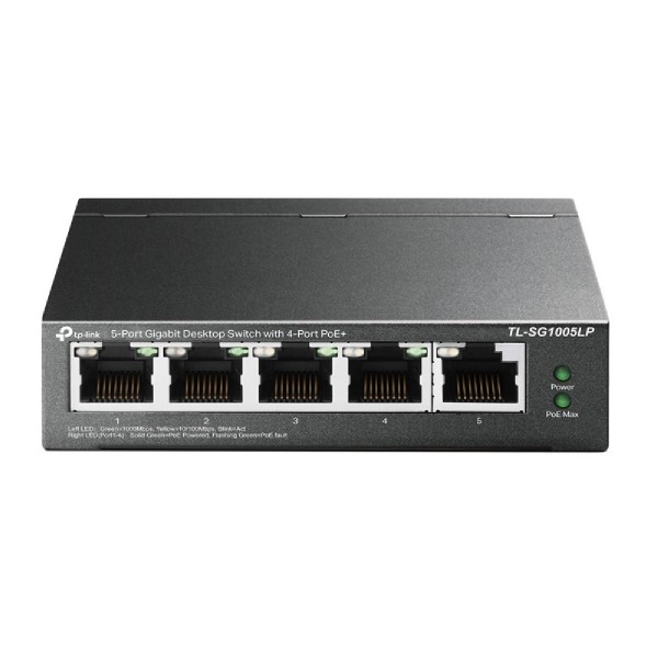 TP-LINK desktop switch TL-SG1005LP, 5-Port Gigabit, 4x PoE+, Ver. 2.0