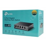 TP-LINK desktop switch TL-SG1005LP, 5-Port Gigabit, 4x PoE+, Ver. 2.0