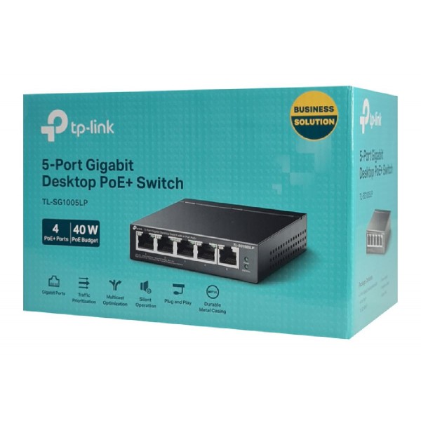 TP-LINK desktop switch TL-SG1005LP, 5-Port Gigabit, 4x PoE+, Ver. 2.0