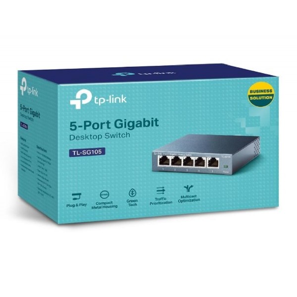 TP-LINK Gigabit Switch TL-SG105, 5 θύρες, Ver. 5.0