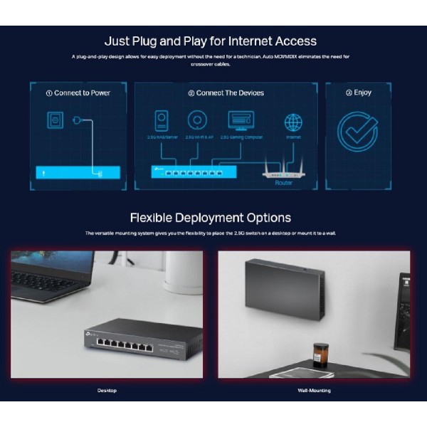 TP-LINK Multi-Gigabit Desktop Switch TL-SG108-M2, 8-Port 2.5G, Ver. 1.0