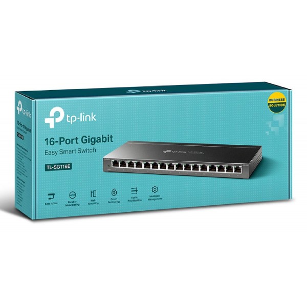 TP-LINK Easy Smart Switch TL-SG116E, 16-Port Gigabit, Ver. 1.20