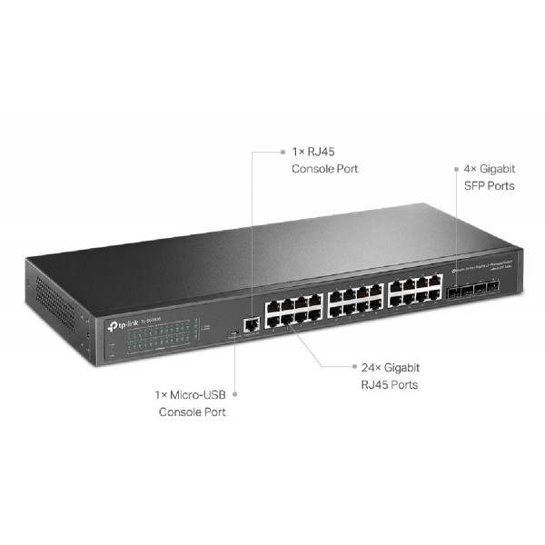 TP-LINK JetStream L2+ managed switch TL-SG3428, 24-Port Gigabit, Ver.2.0