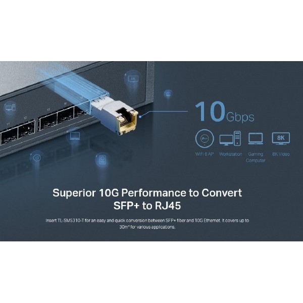 TP-LINK 10G BASE-T RJ45 SFP+ Module TL-SM5310-T, έως 30m, Ver. 1.0