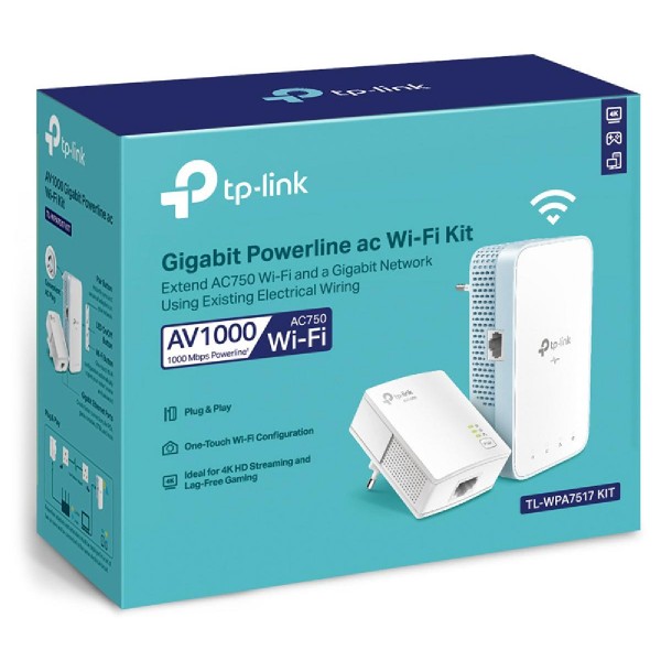 TP-LINK Powerline ac Wi-Fi Kit TL-WPA7517, AV1000 Gigabit, Ver. 1.0