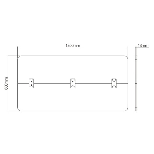 BRATECK επιφάνεια γραφείου TP12060R-2P, 120x60x1.8cm, καφέ ξύλινη