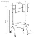 BRATECK βάση δαπέδου TTF13E-46FW για τηλεόραση 37-86" έως 80kg, με ράφι & ροδάκια