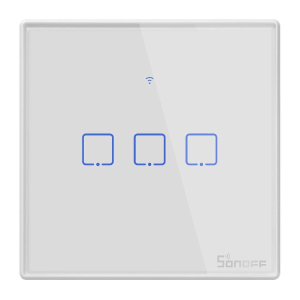 SONOFF smart διακόπτης ΤΧ-T2EU3C, αφής, τριπλός, λευκός