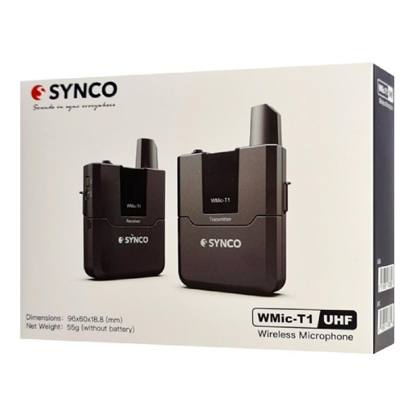 SYNCO ασύρματο μικρόφωνο Wmic-T1, ενσωματωμένο clip-on, UHF, γκρι