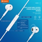 YISON earphones με μικρόφωνο X7, Lightning, 1.2m, λευκά