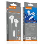 YISON earphones με μικρόφωνο X8, USB-C, 13mm, 1.2m, λευκά