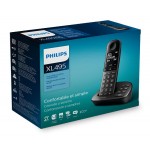 PHILIPS ασύρματο τηλέφωνο XL4951DS/34 ελληνικό μενού, τηλεφωνητής, μαύρο