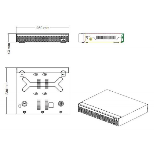 LONGSE XVR υβριδικό καταγραφικό XVRT3004HD, H.265/H.264, 4+2 IP κανάλια