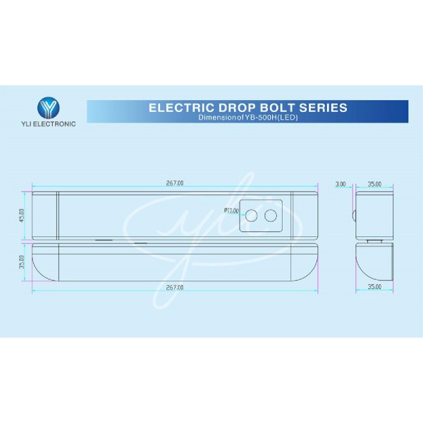 YLI ELECTRONIC ηλεκτρική κλειδαριά πόρτας YB-500H, DC12V, 1000kg