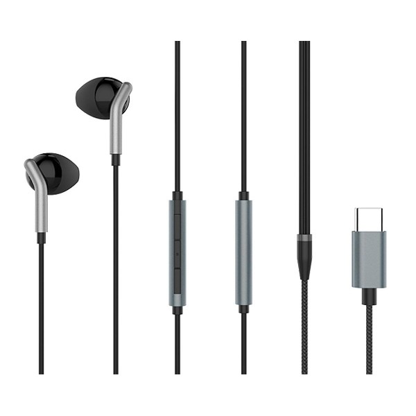 YISON earphones με μικρόφωνο X6, Type-C, 1.2m, μαύρα