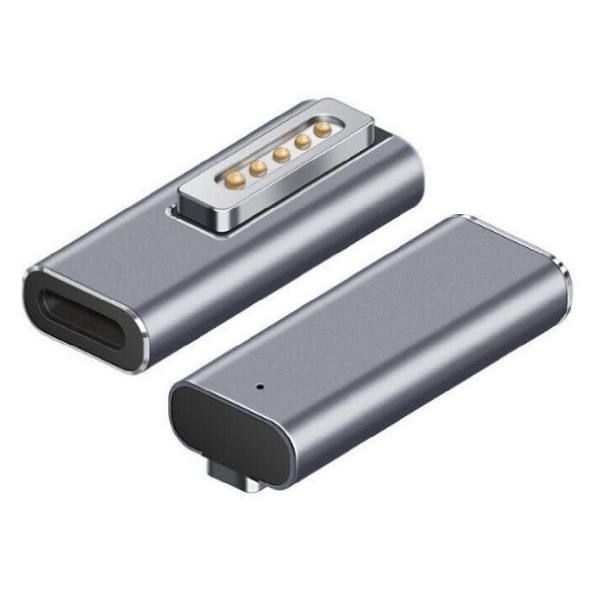 POWERTECH αντάπτορας τροφοδοσίας YX-MS2, USB-C σε Magsafe 2, ασημί