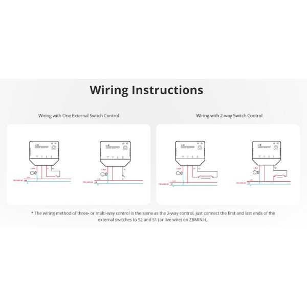 SONOFF smart διακόπτης ZBMINI-L, 1-gang, ZigBee 3.0, λευκός