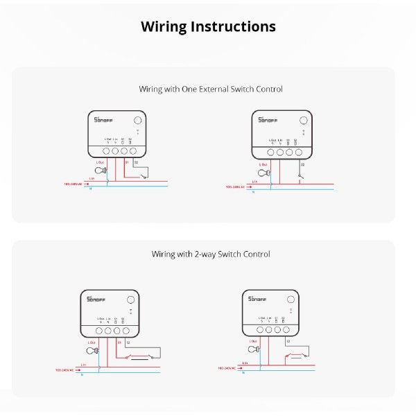 SONOFF smart διακόπτης ZBMINI-L2, 1-gang, ZigBee 3.0, λευκός